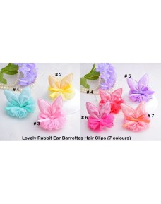 Lovely Rabbit Ear Barrettes Hair Clips (7 colours) 